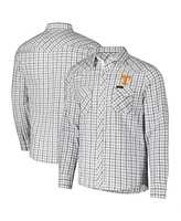 Colosseum x Wrangler Men's White Tennessee Volunteers Plaid Window Pane Long Sleeve Full-Snap Shirt