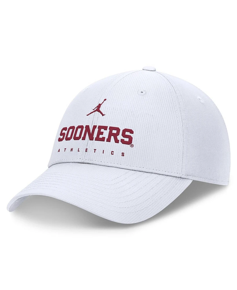 Jordan Men's White Oklahoma Sooners 2024/25 On-Field Club Performance Adjustable Hat