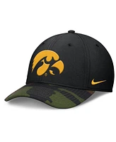 Nike Men's Black/Camo Iowa Hawkeyes 2024 Military Appreciation Rise Swoosh Performance Flex Hat