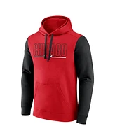 Logo Athletic Men's Red Chicago Bulls Outline Colorblock Pullover Hoodie