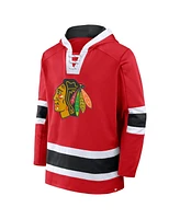 Fanatics Men's Red Chicago Blackhawks Inside Line Fleece Pullover Hoodie