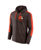 Fanatics Men's Heather Brown Cleveland Browns Gains Full-Zip Hoodie