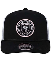 New Era Men's Black Inter Miami Cf 9SEVENTY Coolera Trucker Stretch-Snap Adjustable Hat