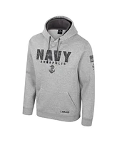 Colosseum Men's Heather Gray Navy Midshipmen Oorah Oht Military Appreciation Pullover Hoodie