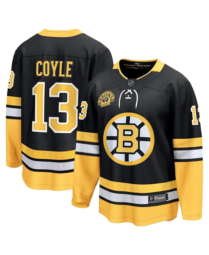 Fanatics Men's Charlie Coyle Black Boston Bruins 100th Anniversary Premier Breakaway Player Jersey