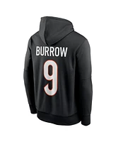 Nike Men's Joe Burrow Black Cincinnati Bengals Player Name Number Performance Pullover Hoodie