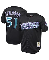 Mitchell & Ness Men's Randy Johnson Black Arizona Diamondbacks Cooperstown Collection Mesh Batting Practice Button-Up Jersey