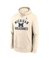 Jordan Men's Cream Michigan Wolverines Arch Logo Pullover Hoodie