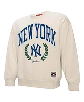 Mitchell & Ness Women's Cream New York Yankees Cooperstown Collection Laurel Pullover Sweatshirt