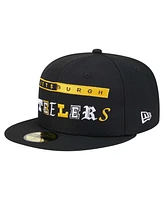 New Era Men's Black Pittsburgh Steelers Ransom 59FIFTY Fitted Hat