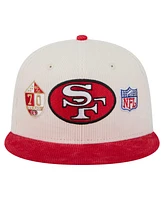 New Era Men's Cream/Scarlet San Francisco 49ers Throwback Corduroy 59FIFTY Fitted Hat