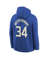 Nike Big Boys and Girls Giannis Antetokounmpo Royal Milwaukee Bucks 2024/25 City Edition Name Number Pullover Hoodie