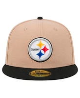 New Era Men's Tan Pittsburgh Steelers Logo Main 59FIFTY Fitted Hat