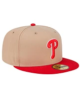 New Era Men's Khaki Philadelphia Phillies 59FIFTY Fitted Hat