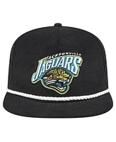 New Era Men's Black Jacksonville Jaguars Throwback Corduroy Golfer Snapback Hat