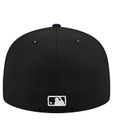 New Era Men's Black York Yankees Shadow Stitch 59FIFTY Fitted Hat