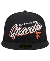 New Era Men's Black San Francisco Giants Script Sided 59FIFTY Fitted Hat