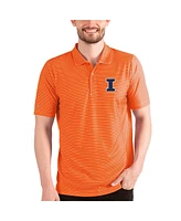 Antigua Men's Heathered Orange/White Illinois Fighting Illini Esteem Polo