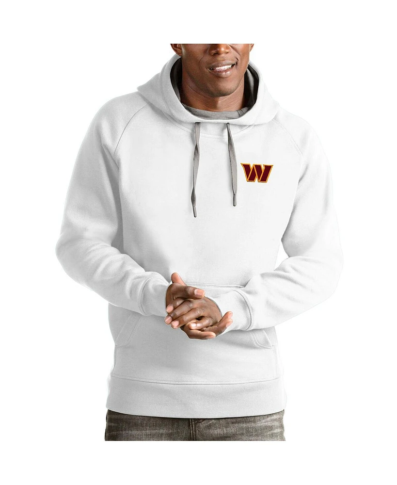 Antigua Men's White Washington Commanders Victory Pullover Hoodie