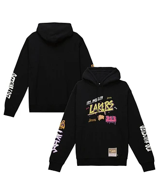 Mitchell & Ness Men's Black Los Angeles Lakers Hardwood Classics Slap Sticker Pullover Hoodie