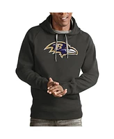 Antigua Men's Charcoal Baltimore Ravens Victory Pullover Hoodie