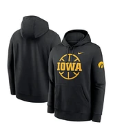 Nike Men's Black Iowa Hawkeyes Basketball Icon Club Fleece Pullover Hoodie