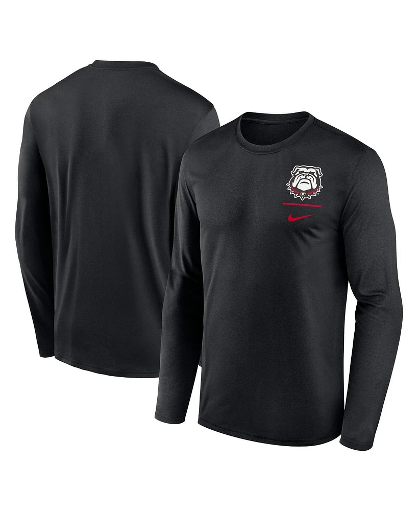 Nike Men's Georgia Bulldogs Alternate Logo Lockup Legend Performance Long Sleeve T-Shirt