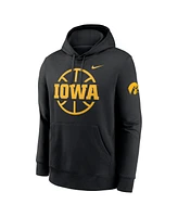 Nike Men's Black Iowa Hawkeyes Basketball Icon Club Fleece Pullover Hoodie