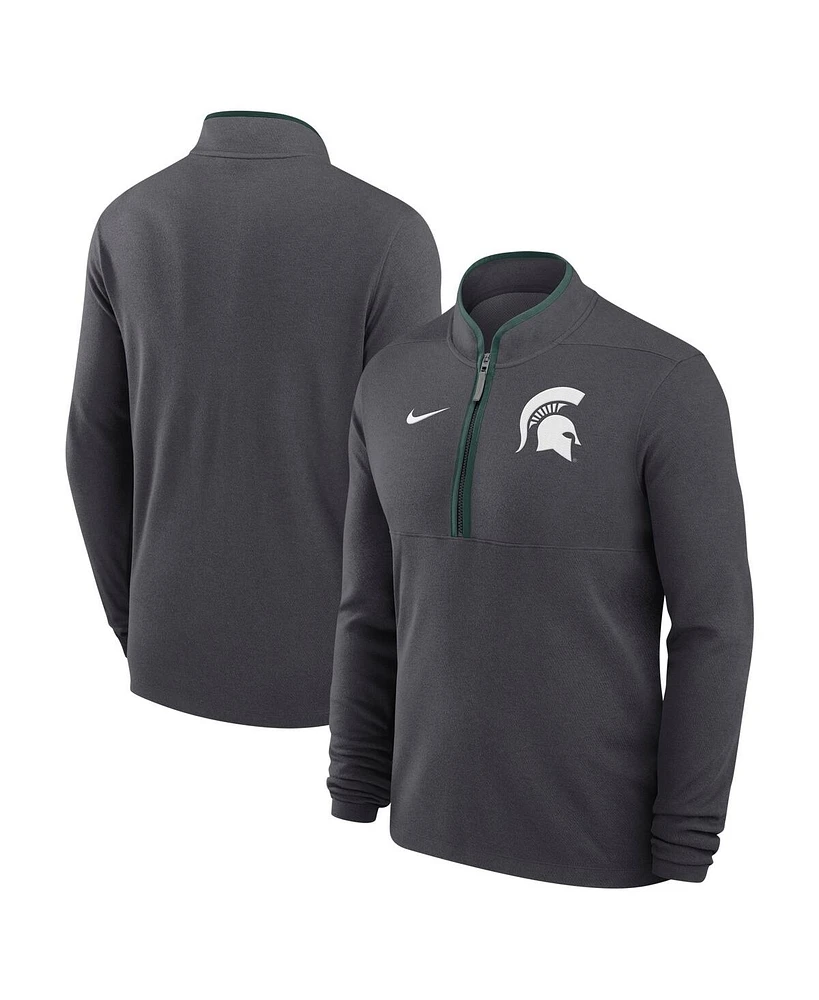 Nike Men's Anthracite Michigan State Spartans Victory Performance Half-Zip Top