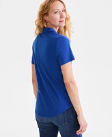 Style & Co Women's Short-Sleeve Knit Polo Shirt, Exclusively at Macy's