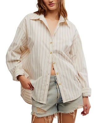 Free People Women's Striped Varsity Vibes Shirt