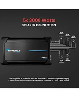 Pyle 5 Channel 3000W Max Bridgeable Mosfet Amplifier, Invincible Series