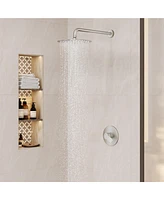 Casainc 10" Shower head Round Single Function Balance Valve Concealed Faucet