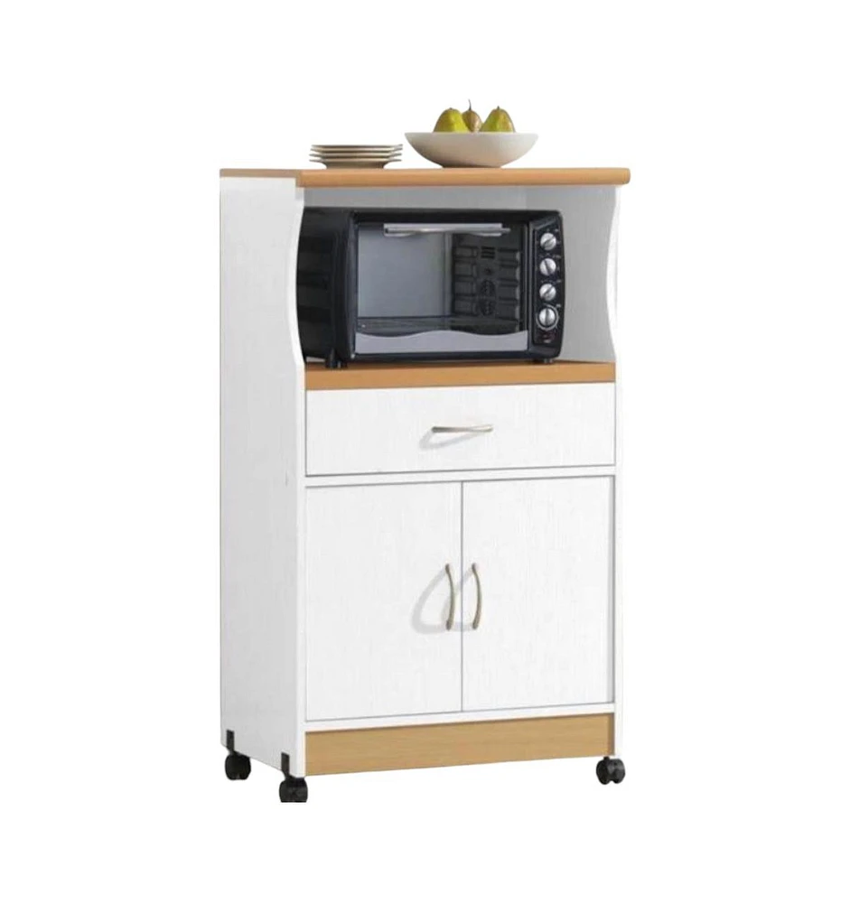 Slickblue Kitchen Utility Cabinet Microwave Cart with Caster Wheels