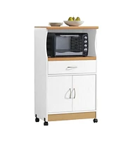Slickblue Kitchen Utility Cabinet Microwave Cart with Caster Wheels