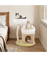 Gymax 33'' Cat Tree Indoor Cat Tower w/ Condo Sisal Scratching Post Washable Top Nest