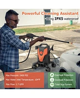 Mecale 2400 Psi Electric Pressure Washer with 4 Universal Wheels
