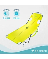 Ostrich Chaise Lounge, Facedown Beach Camping Pool Tanning Chair, Lime Green