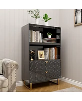 Boyel Living 2-shelf Bookcase with Storage Drawers