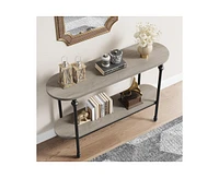 gaomon Entryway Table, 43.3" Console Table with Storage, 2 Tier Sofa Table with Metal Frame and Mdf, Behind Couch Table for Living Room, Hallway