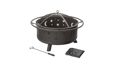 Slickblue Heavy Duty Wood Burning Fire Pit for Outdoor Heating and Ambiance