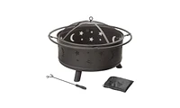 Slickblue Heavy Duty Wood Burning Fire Pit for Outdoor Heating and Ambiance