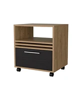 Fm Furniture Saxon Nightstand with a Drawer and Open Storage