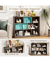 Gouun 3-Tier Open Bookcase 8-Cube Floor Standing Storage Shelves Display Cabinet