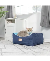 Armarkat Cat Bed, Small Pet Bed, Navy Blue/Sky Blue, C09HSL/Tl - Extra Thick Poly Fill, Waterproof Lining, Skid-Free Base