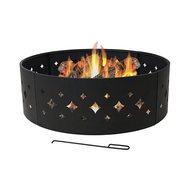 Slickblue Heavy Duty Fire Pit Ring for Durable Outdoor Fire Pit and Heating