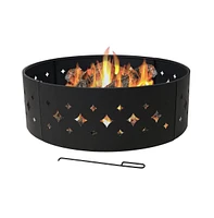 Slickblue Heavy Duty Fire Pit Ring for Durable Outdoor Fire Pit and Heating