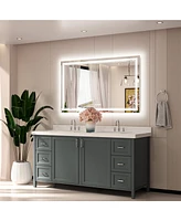 keonjinn 48x30 Led Bathroom Mirror with Frontlit and Backlit