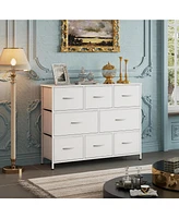 Wlive Fabric Dresser for Bedroom - Storage Drawer Unit as Tv Stand 32-43 inch TVs