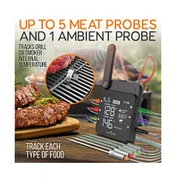 NutriChef WiFi Wireless Bbq Digital Thermometer with Dual Stainless Steel Probes